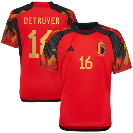 Belgium Home Shirt 2022 - Kids with Detruyer 16 printing - Kit Captain