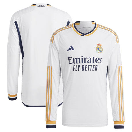 Real Madrid adidas Home Authentic Shirt 2023-24 - Long Sleeve - Kit Captain