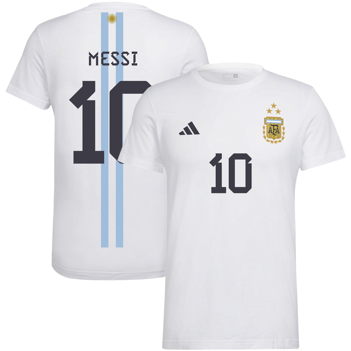 Argentina Messi 10 Graphic T-Shirt - White - Kit Captain