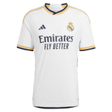 Real Madrid adidas Home Authentic Shirt 2023-24 with Camavinga 12 printing - Kit Captain