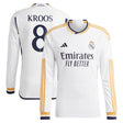 Real Madrid adidas Home Shirt 2023-24 - Long Sleeve with Kroos 8 printing - Kit Captain