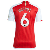 Arsenal adidas Home Shirt 2023-24 with Gabriel 6 printing - Kit Captain