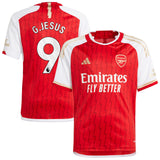 Arsenal adidas Home Shirt 2023-24 - Kids with G.Jesus 9 printing - Kit Captain