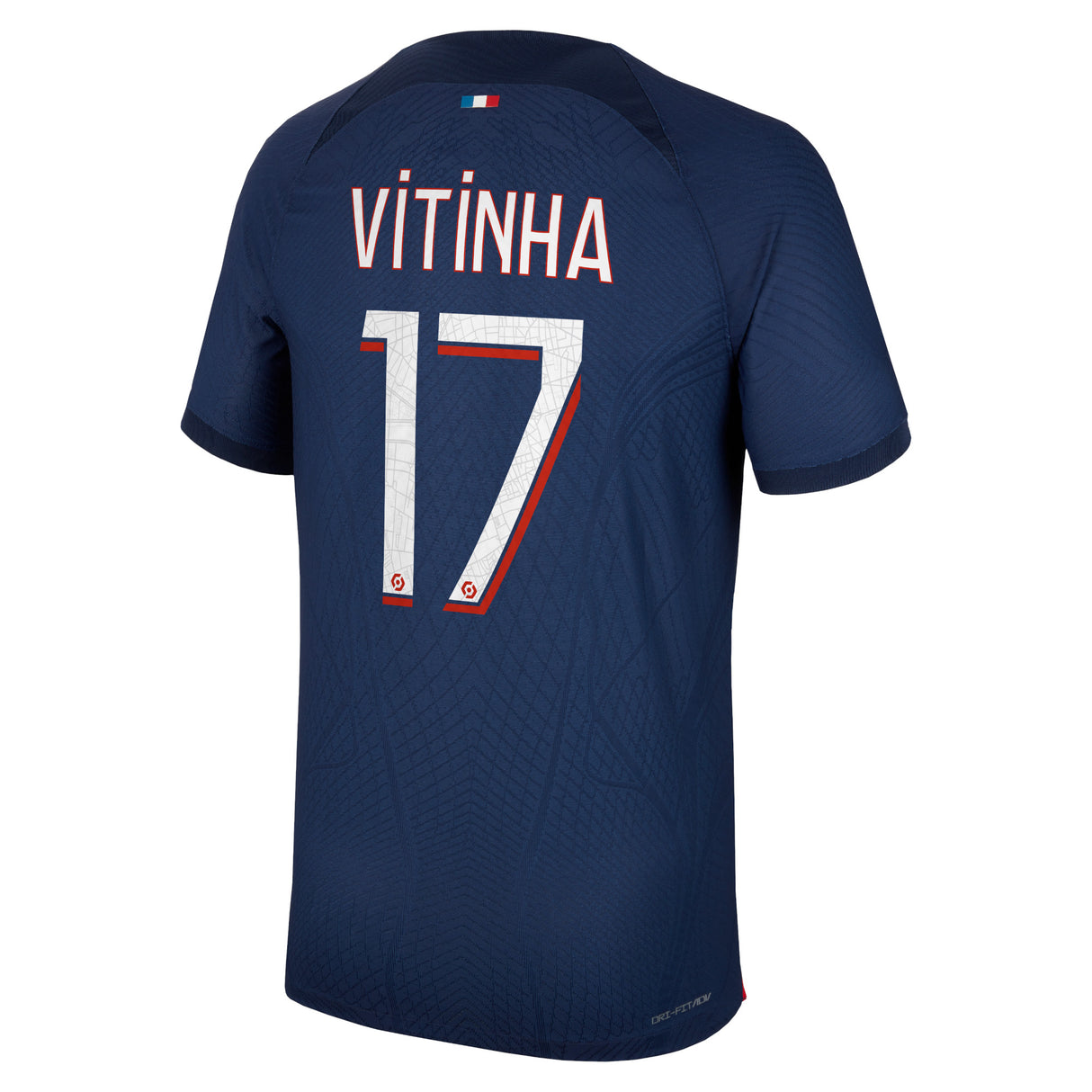 Paris Saint-Germain Nike Home Dri Fit Adv Match Shirt 2023-24 with Vitinha 17 printing - Kit Captain