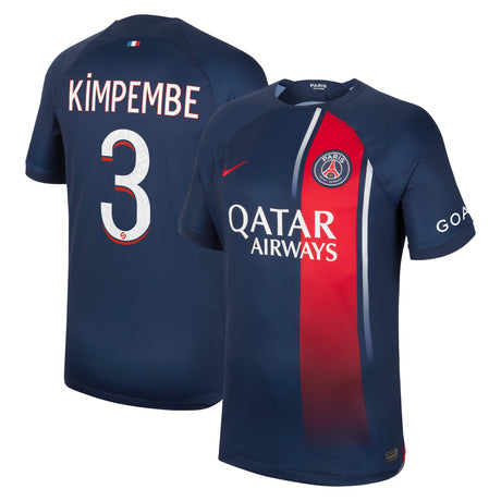 Paris Saint-Germain Nike Home Stadium Shirt 2023-24 with Kimpembe 3 printing - Kit Captain