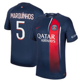 Paris Saint-Germain Nike Home Stadium Shirt 2023-24 with Marquinhos 5 printing - Kit Captain