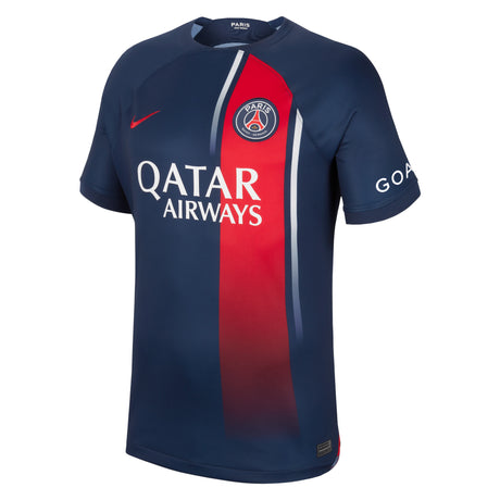 Paris Saint-Germain Nike Home Stadium Shirt 2023-24 with Mukiele 26 printing - Kit Captain