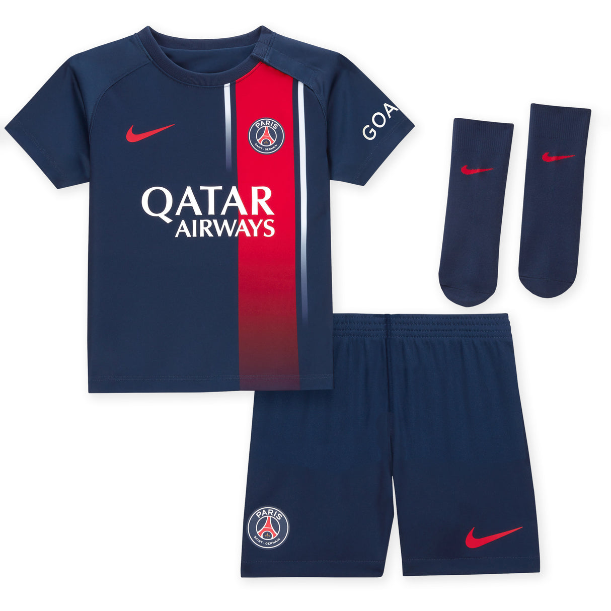 Paris Saint-Germain Nike Home Stadium Kit 2023-24 - Infant with Vitinha 17 printing - Kit Captain