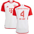 FC Bayern adidas Home Authentic Shirt 2023-24 with De Ligt 4 printing - Kit Captain