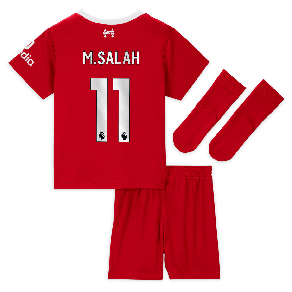 Liverpool Nike Home Stadium Kit - 2023-24 - Infant with M.Salah 11 printing - Kit Captain