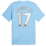 Manchester City Puma Home Authentic Shirt 2023-24 with De Bruyne 17 printing - Kit Captain