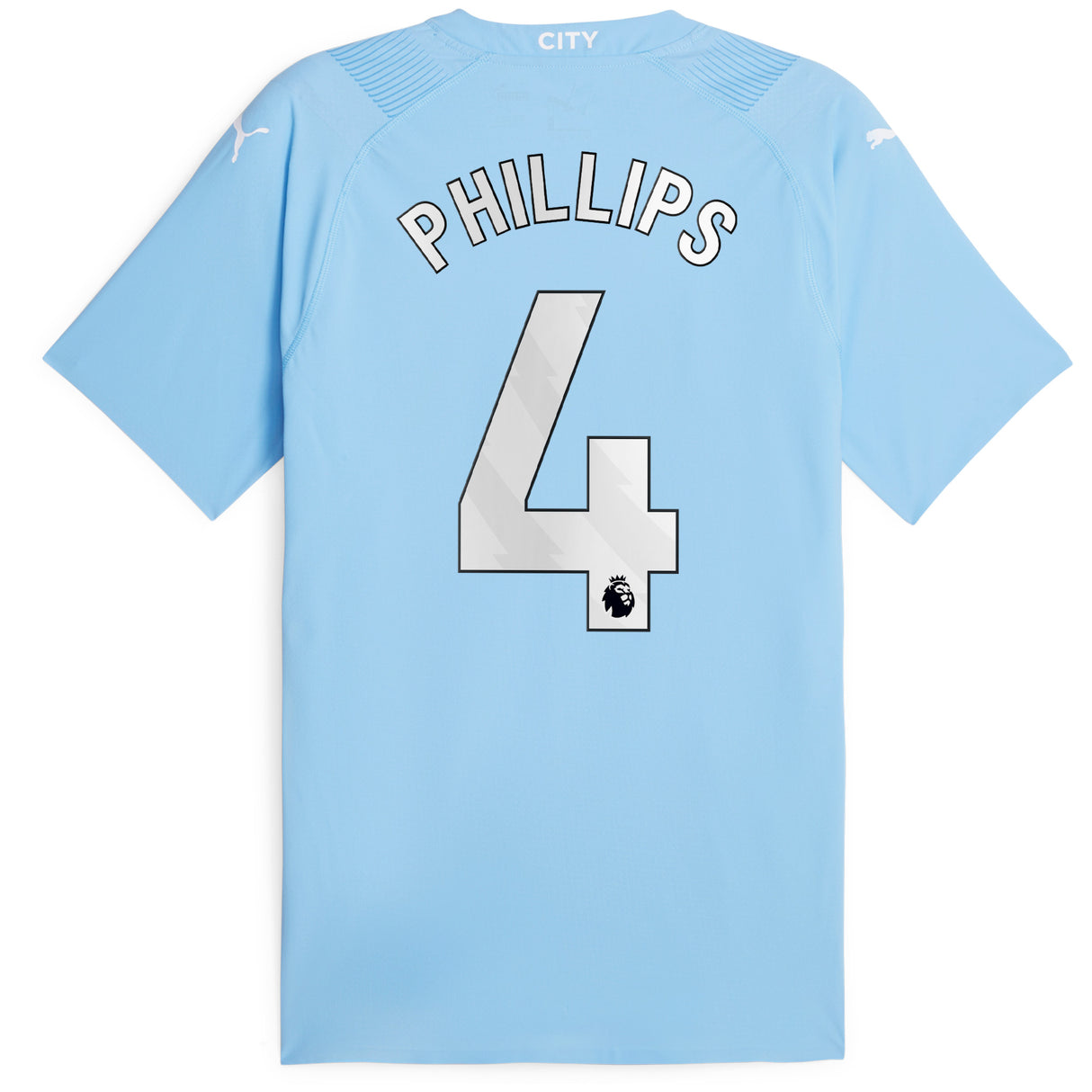 Manchester City Puma Home Authentic Shirt 2023-24 with Phillips 4 printing - Kit Captain