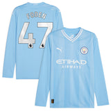 Manchester City Puma Home Shirt 2023-24 - Long Sleeve with Foden 47 printing - Kit Captain