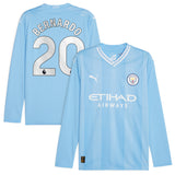 Manchester City Puma Home Shirt 2023-24 - Long Sleeve with Bernardo 20 printing - Kit Captain