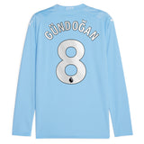 Manchester City Puma Home Shirt 2023-24 - Long Sleeve with Gündogan 8 printing - Kit Captain