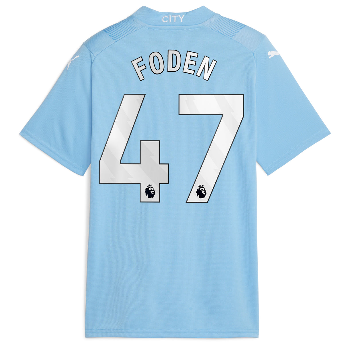 Manchester City Puma Home Shirt 2023-24 - Kids with Foden 47 printing - Kit Captain