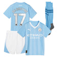 Manchester City Puma Home Minikit 2023-24 with De Bruyne 17 printing - Kit Captain