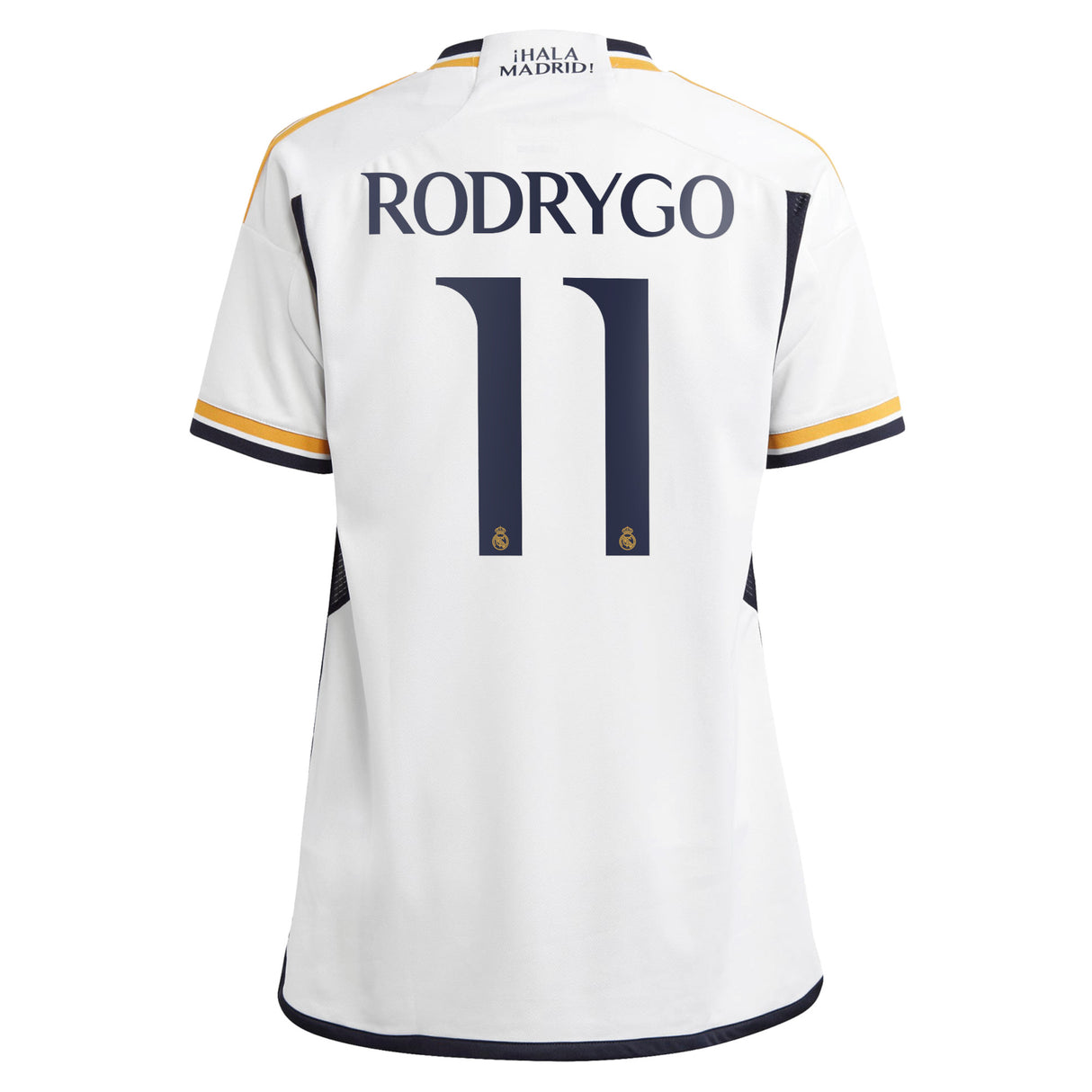 Real Madrid adidas Home Shirt 2023-24 - Kids with Rodrygo 11 printing - Kit Captain