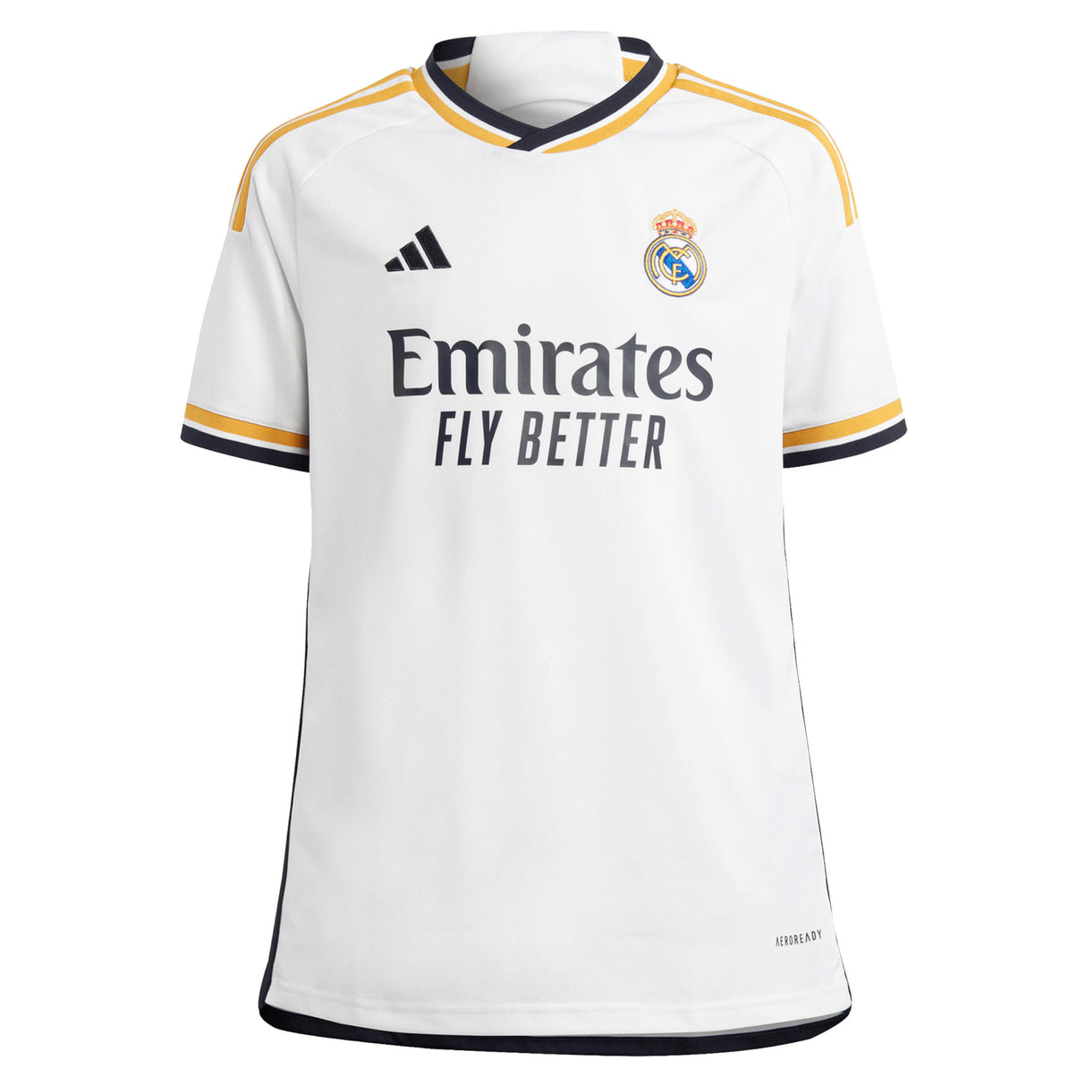 Real Madrid adidas Home Shirt 2023-24 - Kids with Bellingham 5 printing - Kit Captain