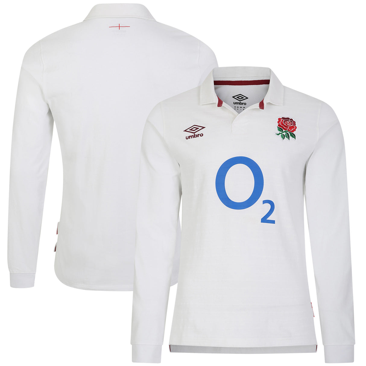 England Rugby Home Classic Long Sleeve Jersey 2023/24 - White - Junior - Kit Captain