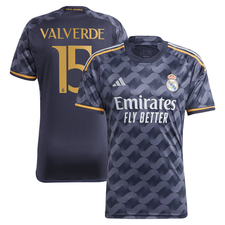 Real Madrid adidas Away Shirt 2023-24 with Valverde 15 printing