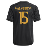 Real Madrid adidas Third Shirt 2023-24 - Kids with Valverde 15 printing - Kit Captain