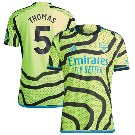 Arsenal adidas Away Authentic Shirt 2023-24 with Thomas 5 printing - Kit Captain