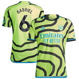 Arsenal adidas Away Authentic Shirt 2023-24 with Gabriel 6 printing - Kit Captain