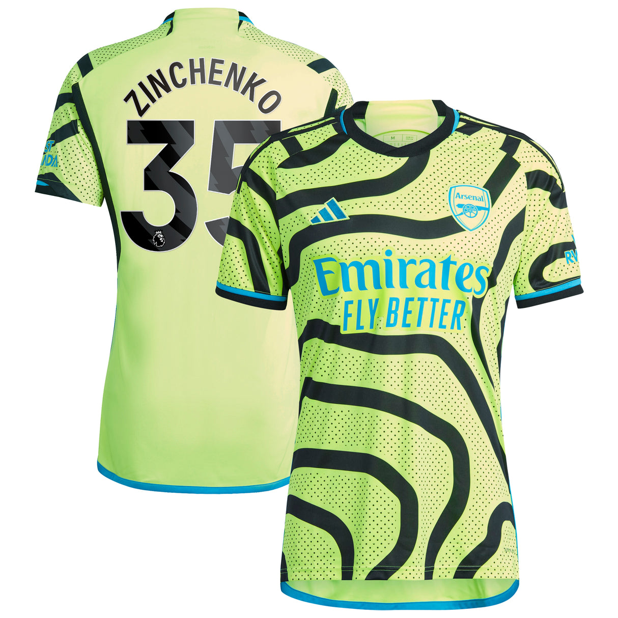 Arsenal adidas Away Shirt 2023-24 with Zinchenko 35 printing - Kit Captain