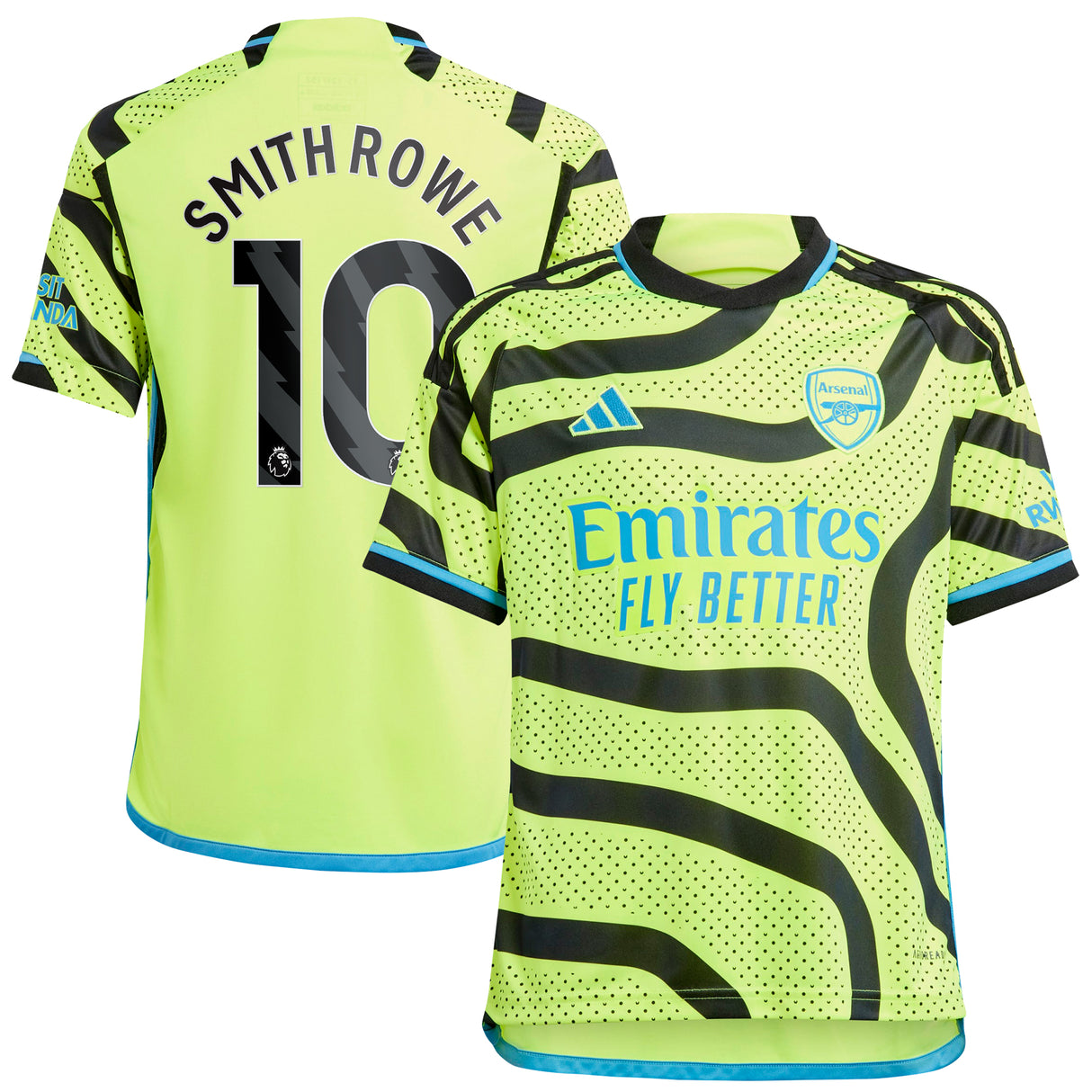 Arsenal adidas Away Shirt 2023-24 - Kids with Smith Rowe 10 printing - Kit Captain