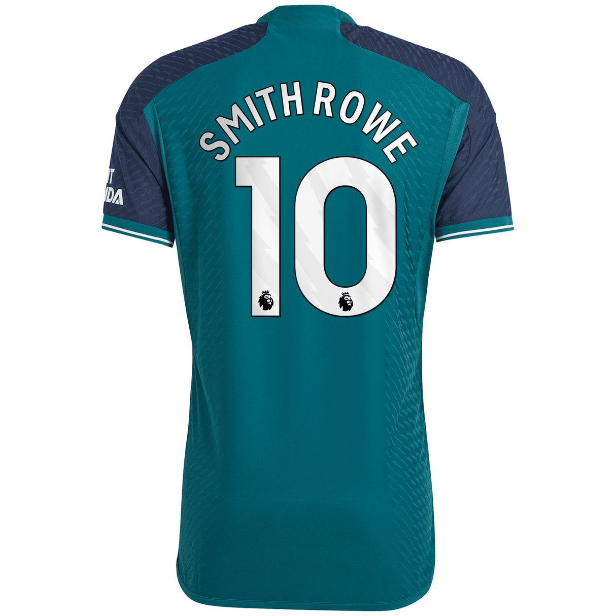 Arsenal adidas Third Authentic Shirt 2023-24 with Smith Rowe 10 printing - Kit Captain