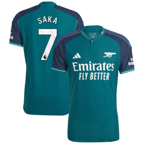 Arsenal adidas Third Authentic Shirt 2023-24 with Saka 7 printing - Kit Captain