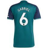 Arsenal adidas Third Shirt 2023-24 with Gabriel 6 printing - Kit Captain