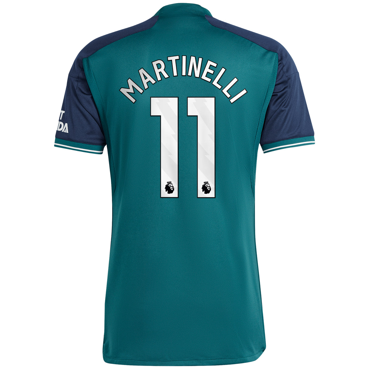 Arsenal adidas Third Shirt 2023-24 with Martinelli 11 printing - Kit Captain