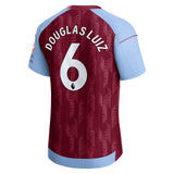 Aston Villa Castore Home Pro Shirt 2023-24 with Douglas Luiz 6 printing - Kit Captain