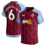 Aston Villa Castore Home Pro Shirt 2023-24 with Douglas Luiz 6 printing - Kit Captain