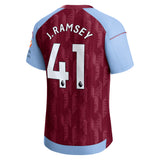 Aston Villa Castore Home Pro Shirt 2023-24 with J. Ramsey 41 printing - Kit Captain