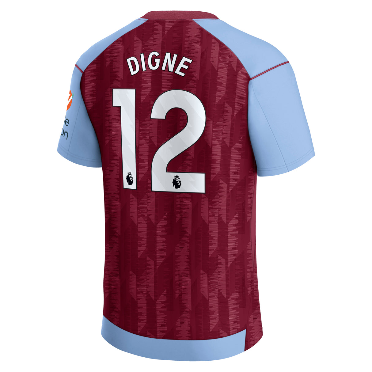 Aston Villa Castore Home Shirt 2023-24 with Digne 12 printing - Kit Captain