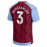 Aston Villa Castore Home Shirt 2023-24 with Diego Carlos 3 printing - Kit Captain