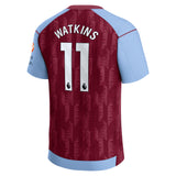 Aston Villa Castore Home Shirt 2023-24 with Watkins 11 printing - Kit Captain