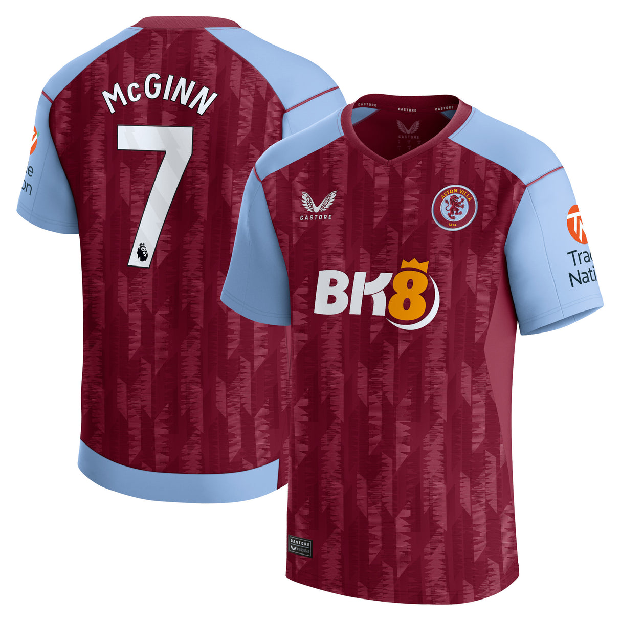 Aston Villa Castore Home Shirt 2023-24 with McGinn 7 printing - Kit Captain