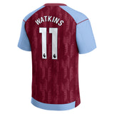 Aston Villa Castore Home Shirt 2023-24 - Kids with Watkins 11 printing - Kit Captain