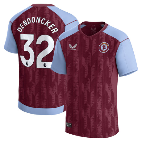 Aston Villa Castore Home Shirt 2023-24 - Kids with Dendoncker 32 printing - Kit Captain