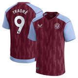 Aston Villa Castore Home Shirt 2023-24 - Kids with Traoré 9 printing - Kit Captain