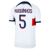 Paris Saint-Germain Nike Away Dri Fit Adv Match Shirt 2023-24 with Marquinhos 5 printing - Kit Captain