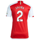 Arsenal adidas Home Shirt 2023-24 with Saliba 2 printing - Kit Captain