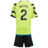 Arsenal adidas Away Minikit 2023-24 with Saliba 2 printing - Kit Captain