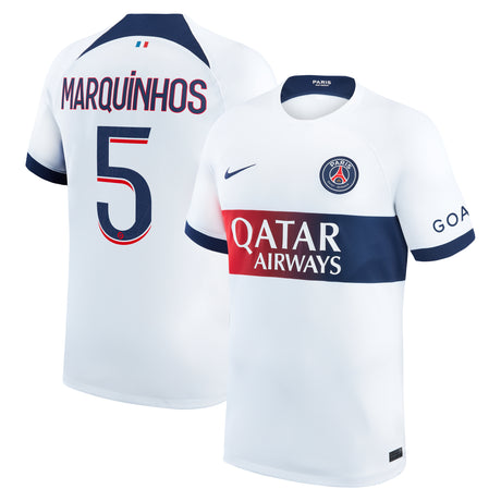 Paris Saint-Germain Nike Away Stadium Shirt 2023-24 with Marquinhos 5 printing - Kit Captain