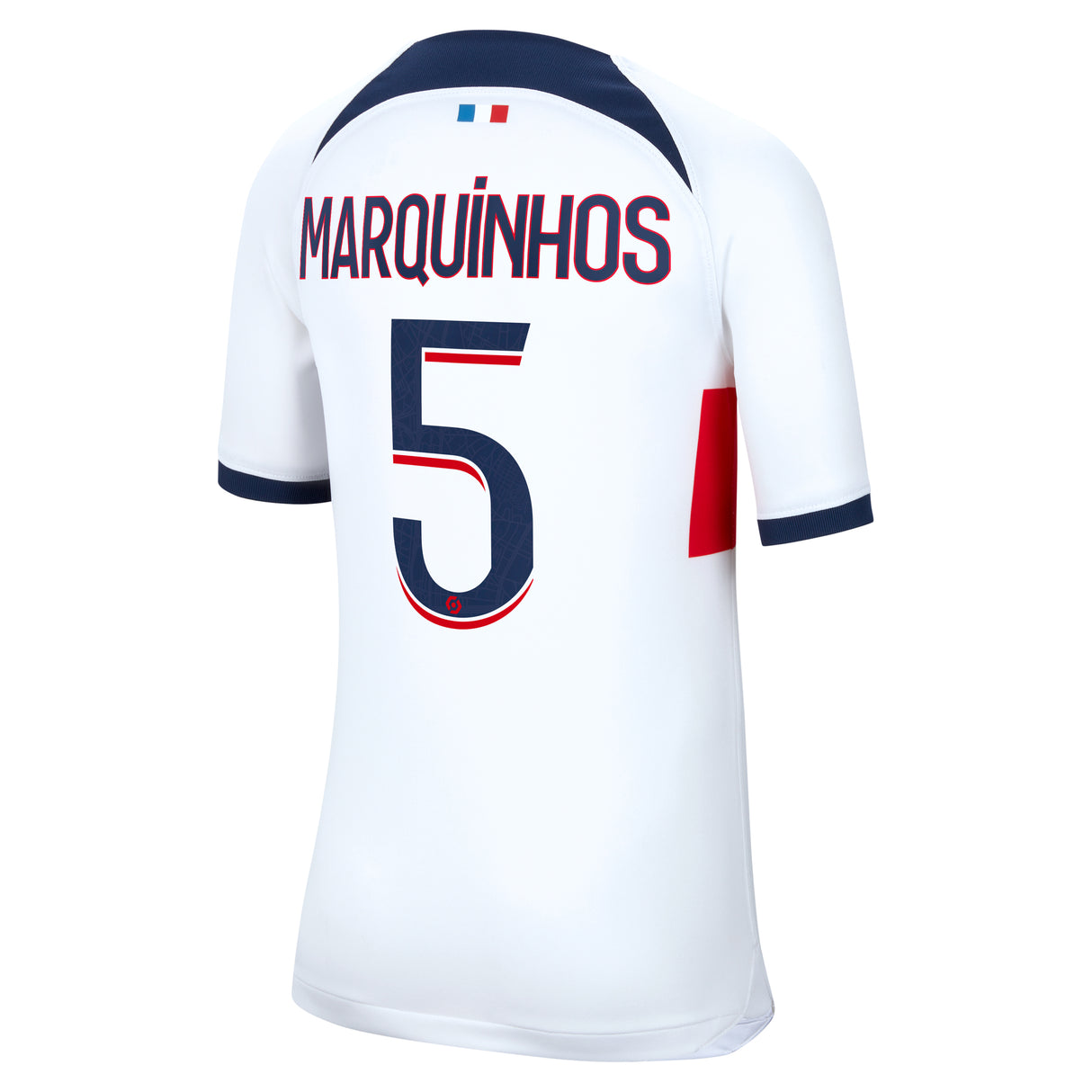 Paris Saint-Germain Nike Away Stadium Shirt 2023-24 - Kids with Marquinhos 5 printing - Kit Captain