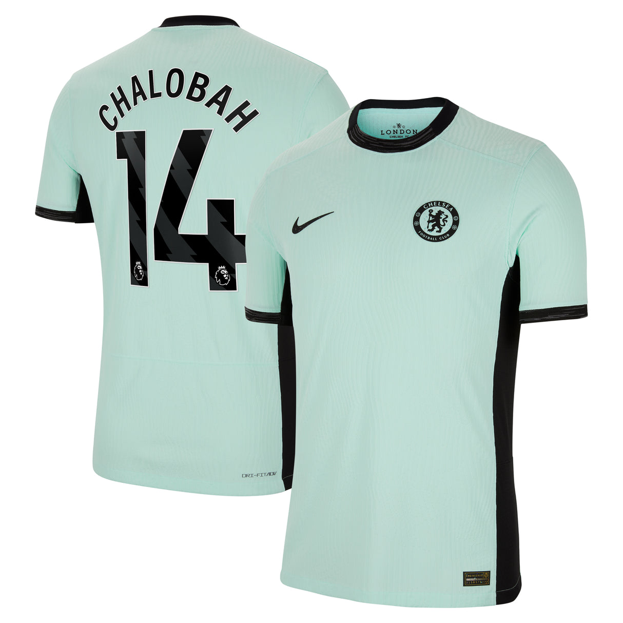 Chelsea Third Vapor Match Shirt 2023-24 with Chalobah 14 printing - Kit Captain